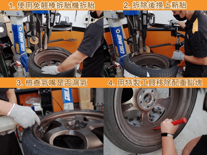 日本逸品WORK S1R鋁圈改裝和換胎施工