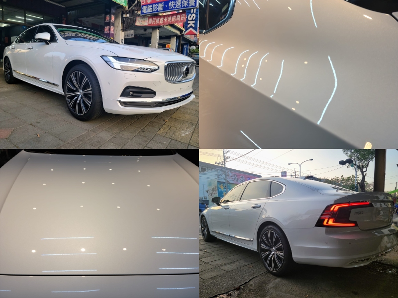  VOLVO S90做Q-GLYM雙劑型鍍膜以及大燈防護膜